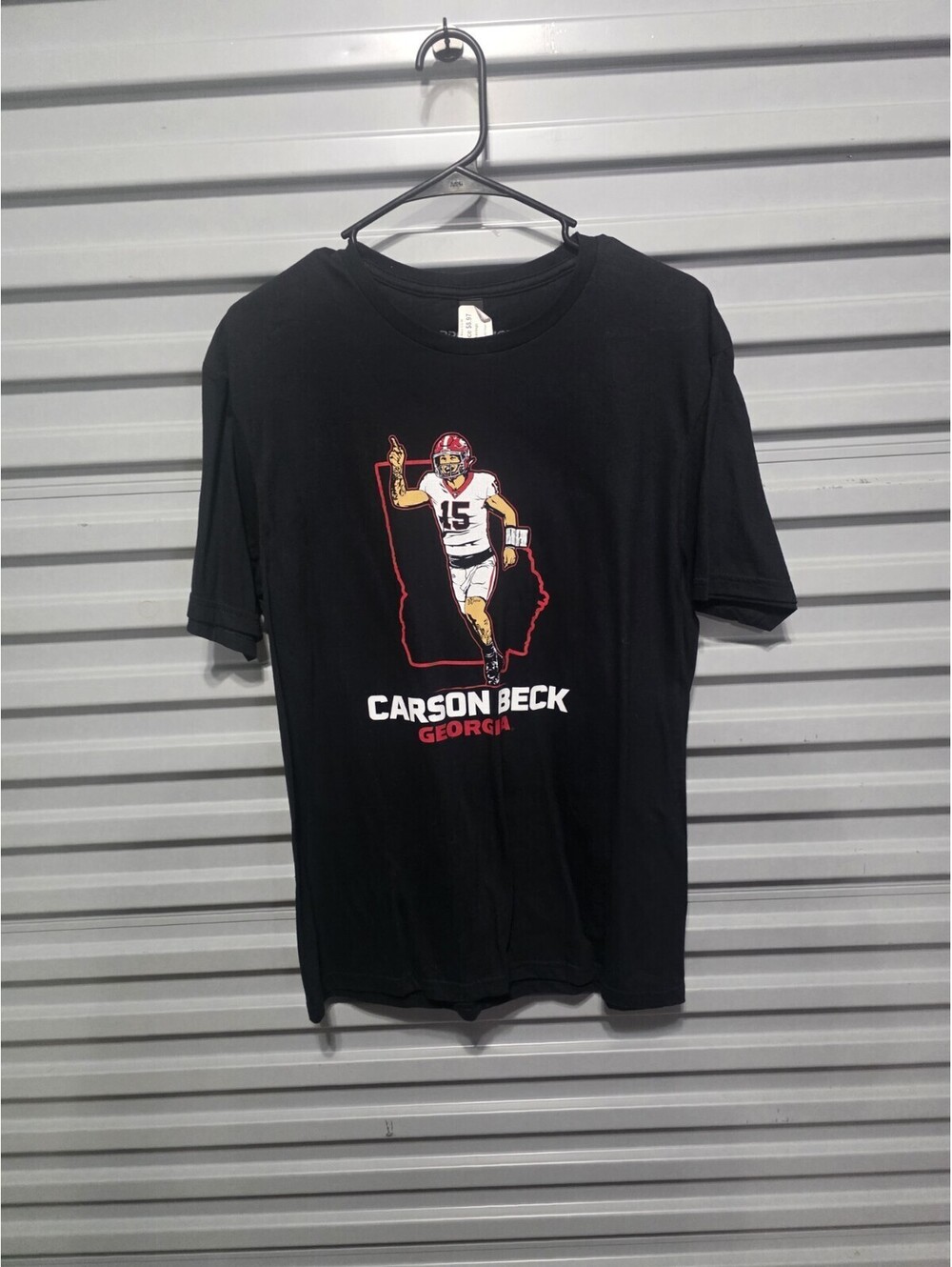 Carson Beck Georgia Bulldogs Football Shirt Black Graphic T-Shirt Men's Medium
